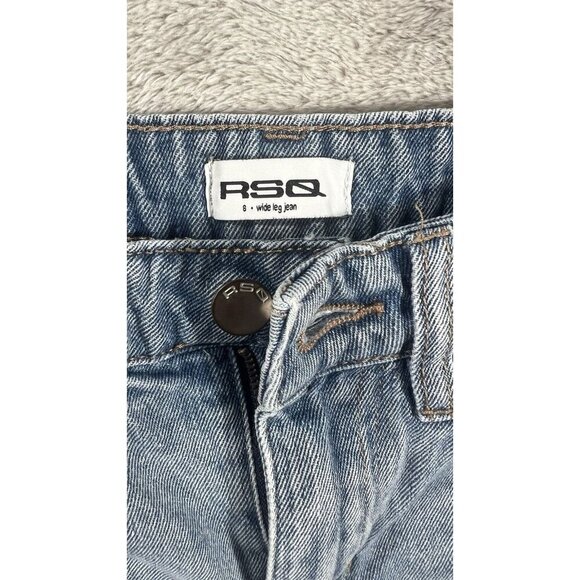 RSQ Girls Wide Leg Distressed Jeans - Size 8 - Picture 4 of 7